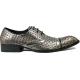 Fiesso Metallic Grey / Gold Lurex Weaved Leather Shoes FI8612